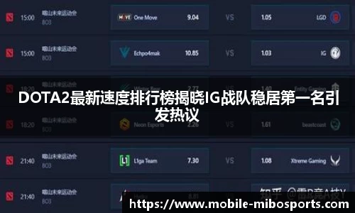 DOTA2最新速度排行榜揭晓IG战队稳居第一名引发热议